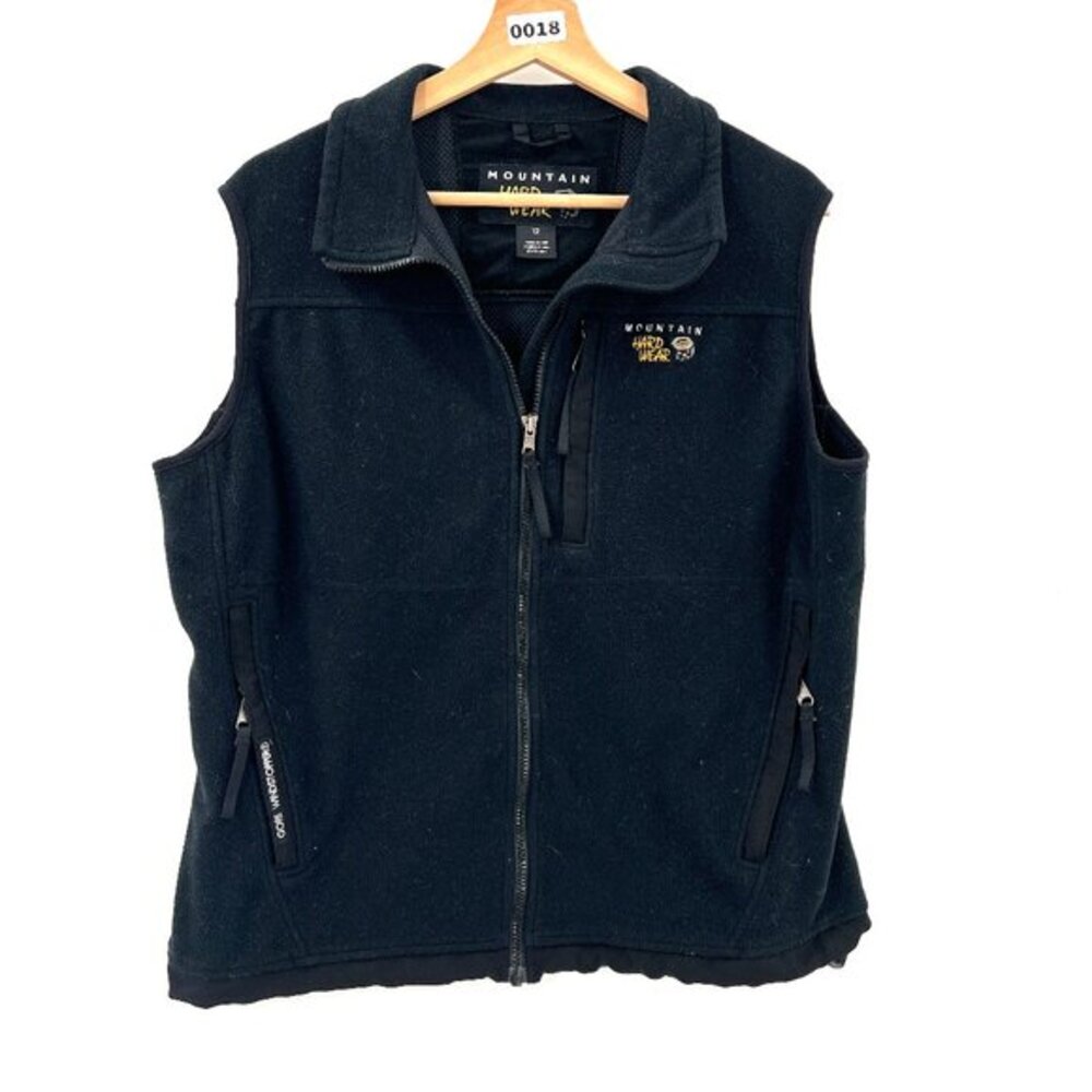 Mountain Hardwear gore windstopper black full zip front vest fleece‎ outdoor 12